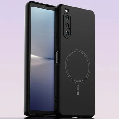 Image de Etui magnétique pour Sony Xperia 10 V, compatible MagSafe, silicone liquide, antichoc et résistant aux rayures Noir