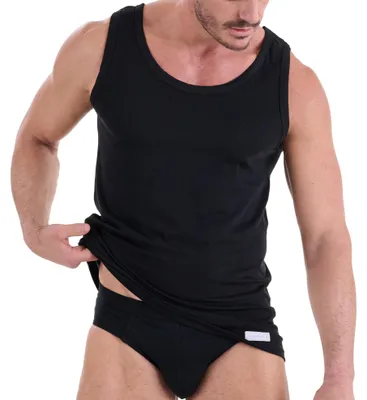 Produktbild von Navigare Herren Tank Top Sportunterwäsche 511, 3er Pack, schwarz, Small (Herstel