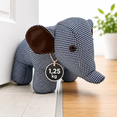 Produktbild von TOPANBIETER 999 Türstopper Elefant blau/weiß Bodenstopper Tür Stopper Türkeil