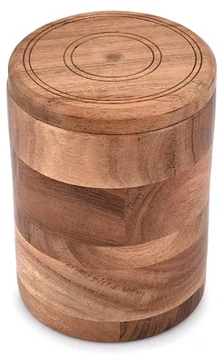 Akazienholz-Aufbewahrungsdose mit Deckel, 11,4 x 11,4 x 15,2 cm