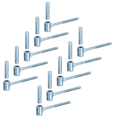 Immagine prodotto di Alberts 864460 Cerniera a vite, zincata elettroliticamente in blu, diametro del perno Ø14 mm, lunghezza 125 mm, set da 10 pezzi