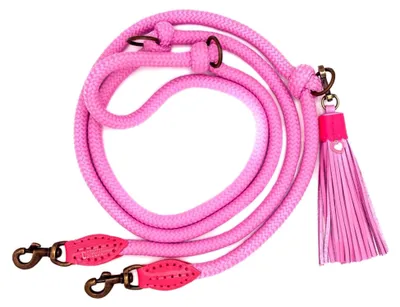 Produktbild von Hundeleine S | Leine für Hunde | 2m verstellbar | Freihandleine | Rosa | Polyester/Leder | 220 x 1 cm