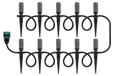 Bewässerungssystem 3-in-1, 15 m Schlauch, 10 Sprühköpfe