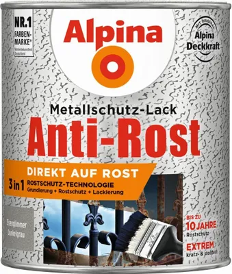 Produktbild von Alpina Metallschutz-Lack Eisenglimmer 750 ml dunkelgrau