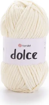 Produktbild von YarnArt Dolce Garn, 100% Polyester, Farbe hellgelb 783, 120m/100g, Stärke 5-6mm