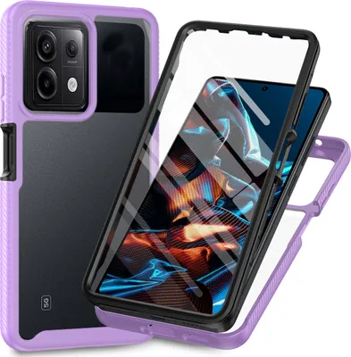 Produktbild von Redmi Note 13 Pro 5G Hülle, Bumper mit Eingebautem Displayschutz Komplettschutz Schutzhülle für Xiaomi Redmi Note 13 Pro 5G Lila
