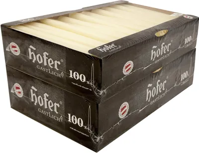 Produktbild von ​HOFER Spitzkerzen 200 Stück – Creme – 7h Brenndauer – 2,3 x 25 cm – Tropffrei​