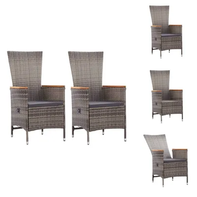 Produktbild von vidaXL Gartenstühle 2 Stk. mit Auflagen Poly Rattan Grau -  Gartenstühle