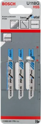 Image de Lame de scie sauteuse U 118 G Basic for Metal, pack de 3