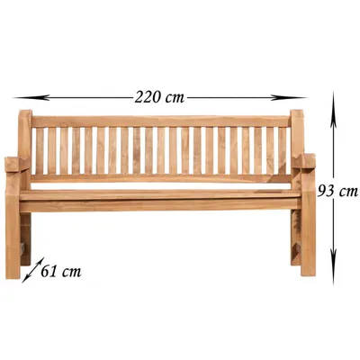 Produktbild von CLP Teakbank Jackson, Farbe:teak, Größe:220 cm