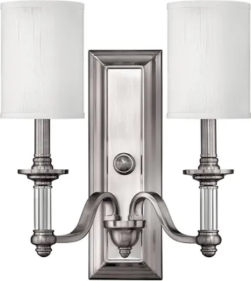 Produktbild von Elstead Sussex Wandleuchte E14 2-fach Nickel gebürstet