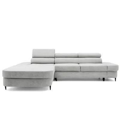 Produktbild von MUFFO Ecksofa JAZZ L Links mit Schlaffunktion 127x216 Velours Hellgrau