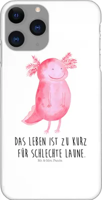 Produktbild von Mr. & Mrs. Panda Iphone 11 Pro Handyhülle Axolotl Glücklich - Weiß - Geschenk, Lurch, Gute Laune, Handy Case, Lebensfroh, Motivationsspruch, Premium Kunststoff