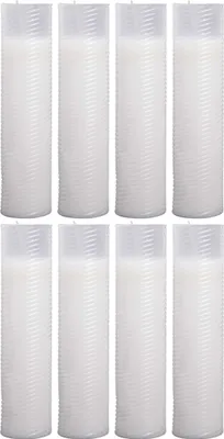 Produktbild von Ersatzkerze N5 Weiß H24 cm (8er-Pack) – Grabkerze Nachfüllkerze mit ca. 100h Brenndauer, für Grableuchte & Grablampe, langlebig & gleichmäßig brennend