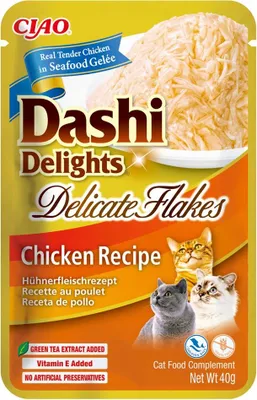 Produktbild von INABA CAT Dashi Delights Zarte Hähnchenflocken - Katzensnack - 40g