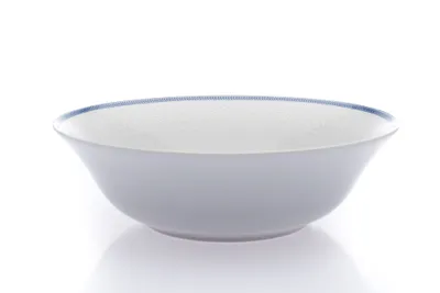 Zdjęcie produktu dla Thun 1794 Miska na kompot, czeska porcelana, 25 cm, biała koronka, niebieski brzeg, Thun