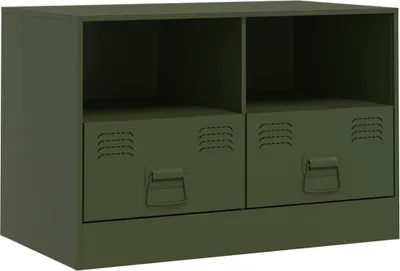 Imagen del producto de vidaXL Mueble de televisión verde oliva, 67x39x44 cm, acero
