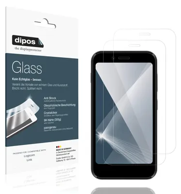 Produktbild von 2x Schutzfolie für Logicom Link - Anti-Shock 9H Folie dipos Glass Kunststoffglas