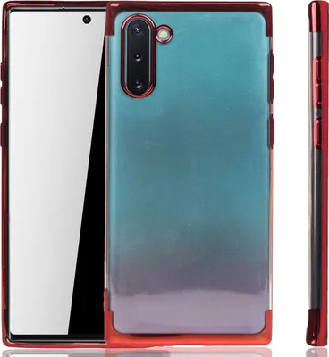 Image de Coque de protection pour Samsung Galaxy Note 10, de couleur rouge, transparente, en TPU (silicone), pour l'arrière du téléphone