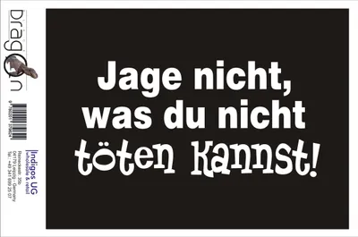 Produktbild von Aufkleber / Autoaufkleber - JDM / Die cut / Auto / OEM - Jage nichts was du nicht tõten kannst - 210x100mm silber - Heckscheibe / Heckscheibenaufkleber