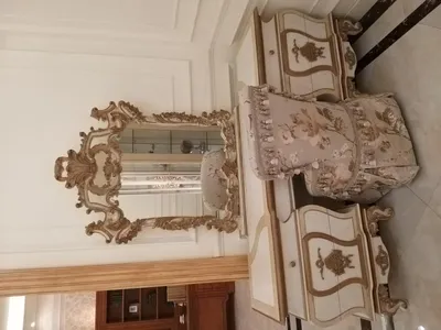 Produktbild von Schminktisch mit Spiegel Luxus Konsole Kommode Schlafzimmer Barock Rokoko