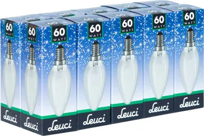Produktbild von 10 x Leuci Glühbirne Kerze 60W E14 matt Glühlampe 60 Watt Glühbirnen Glühlampen warmweiß dimmbar