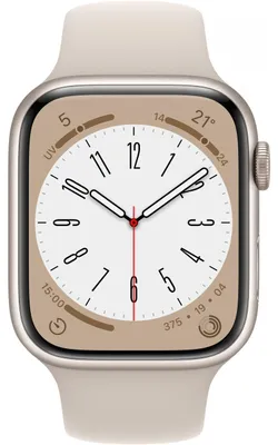 Produktbild von Apple Watch 8 GPS 45mm Alu Starlight/Starlight Sport Band