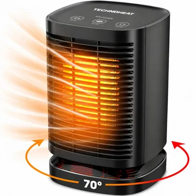 Obrázok produktu pre Ohrievač s ventilátorom Energeticky úsporný tichý keramický ohrievač s ventilátorom Funkcia oscilácie 3x stupne ohrevu, 8H časovač ohrevu, Obrázok generovaný UI