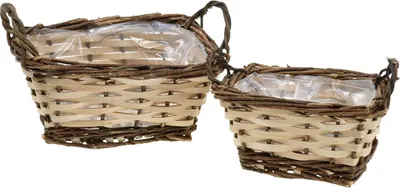 Produktbild von Pflanzkorb Set Deko-Korb Natur quadratisch 21×16cm 2er Set