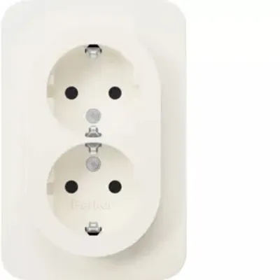 Zdjęcie produktu dla Berker 47592089, Typu F, Szyna DIN, Biały, Termoplastyczny, IP20, 250 V