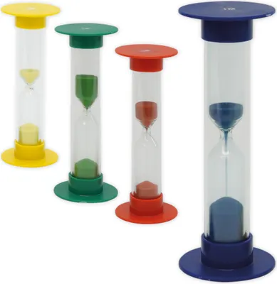 Produktbild von TimeTEX Sanduhren-Set 5-tlg., 10cm hoch, 2,5cm ø (1 Zeiteinheit)