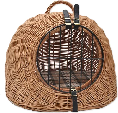 Produktbild von Aumüller Katzenhöhle/Transportkorb aus Vollweide inkl. Liegekissen - 50 cm