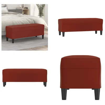 Image de vidaXL Banc rouge vin 100x35x41 cm Similicuir - Banc - Bancs - Bancs