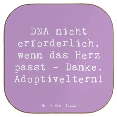 Produktbild von Mr. & Mrs. Panda Untersetzer für Gläser Spruch Liebe Adoptiveltern - Lavendeltraum - Geschenk, Coaster, Dankbarkeit, Familie, Glas, Tassenuntersetzer, Familienpflege