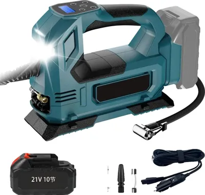 Image de Pompe à air électrique sans fil, double alimentation, gonflage rapide, 1 batterie, UE