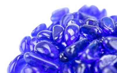 Produktbild von Aquarium Deko Steine Glas Blau, 3 kg Otoczak 1-2 cm, ca. 400-600 Stück, dekorative Steine für Aquarium, Terrarium und Pflanzen