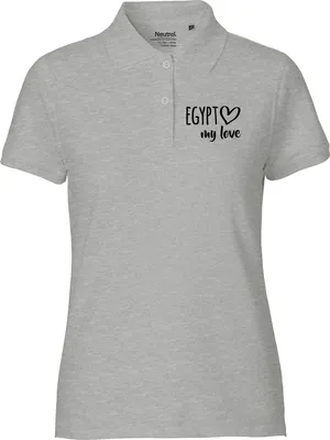 Produktbild von Huuraa Damen Polo Shirt Egypt my love XXL Sport Grey Bio Baumwolle Fairtrade Poloshirt Geschenkidee