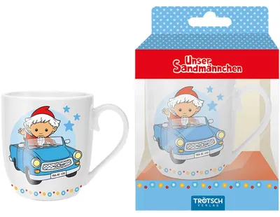 Produktbild von TRÖTSCH - Unser Sandmännchen Kindertasse \Sandmännchen im Auto\" : Porzellantasse spülmaschinengeeignet mikrowellengeeignet: Kaffeetasse Teetasse Geschenkidee Geschenk Tasse"