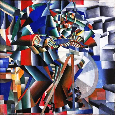 Produktbild von Legendarte - Kunstdruck auf Leinwand - Der Messerschleifer - Kazimir Malevich - Wanddeko, Canvas cm. 60x60