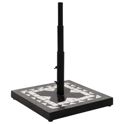 Image de vidaXL Pied de parasol noir et blanc Carré 12 kg