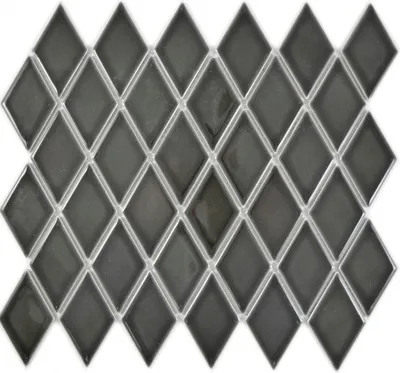 Produktbild von Mosaik Fliese Keramik Diamant schwarz glänzend Duschrückwand Fliesenspiegel Küche MOS13-DS0301