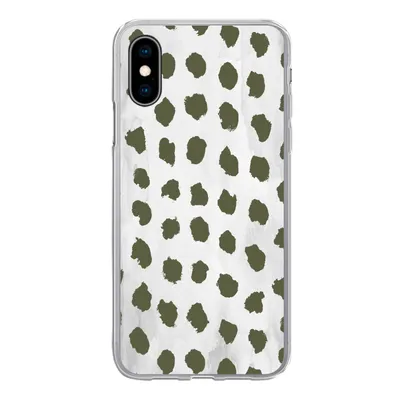 Produktbild von MuchoWow® Handyhülle Schutzhülle Hülle für iPhone X Marmor - Punkte - Grün Silikon Softcase Handy Hülle - Handyhülle