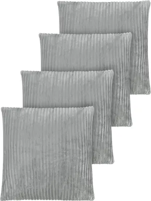 Produktbild von Aspero 4er Set Kissenbezüge aus Streifen-Flanell 45x45 cm