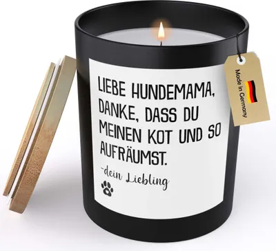 Produktbild von 22Feels Hundemama Geschenk Frauen Spruchkerze Frauchen Hund Sojawachs Kerze im Glas Dog Mom Welpe Bürohund Handgemacht Spruch Duft Deko Vegan Nachhaltig - ZITRUS