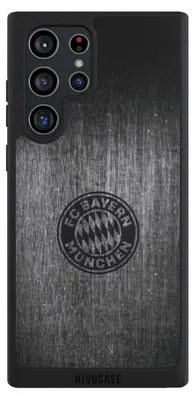 Produktbild von NIVOCASE Handyhülle für Samsung Galaxy S22 Ultra  Hülle NIVOpure Case Schwarz FC Bayern München FCB Metallic Look