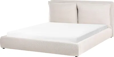 Produktbild von BELIANI Wasserbett Beige Stoff Gepolstert 180 x 200 cm Hohes Kopfteil Modern Doppelbett Schlafzimmer