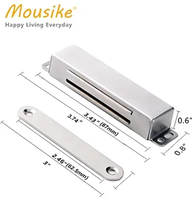 Magnetische Türverriegelung für Küchenschränke - Edelstahl Türmagnet 40 kg (4 Stück)