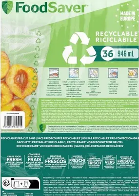 Produktbild von Los 36 Beutel zum Thermoisolieren, recycelbar, 0,94 l / 20 x 29 cm – Foodsaver