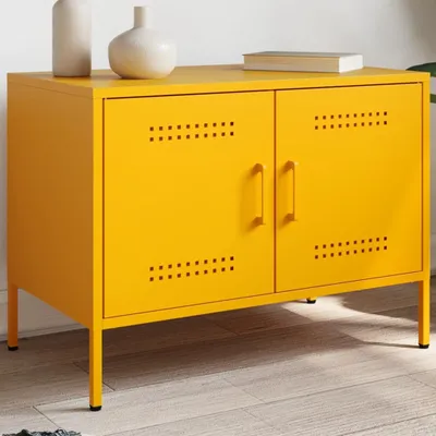 Produktbild von CLORIS TV-Schrank Senfgelb 68x39x50,5 cm Stahl - TV-Schränke 842940