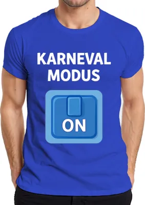 Imagen del producto de Camiseta para hombre, diseño "Carnaval", color azul, talla L. Ideal para fiestas de carnaval, disfraces de "Fastnacht" o celebraciones similares